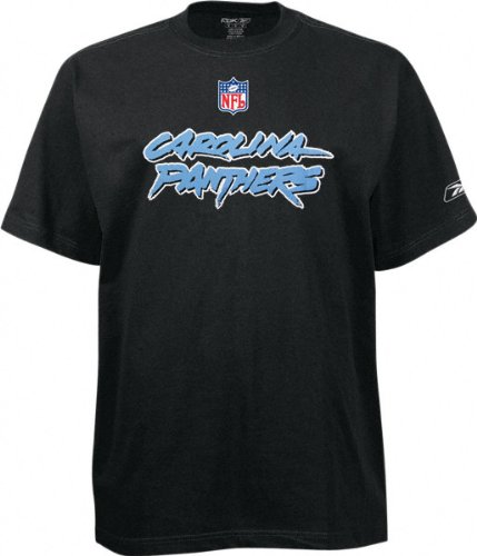 Carolina Panthers Black 2007 Sideline Official Wordmark T-Shirt