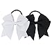 Chiffon 4.5in Cheerleading Bows Pony Tail Holder Ribbon Cheer Bow Gift for Teens Set Of 15 Color
