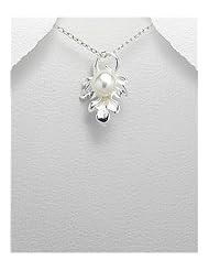 Fresh Water Pearls Pendant Necklace In 92.5 Sterling Silver