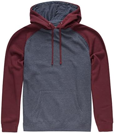 STANDARD SUPPLY Mens Raglan Pullover Hoodie, Burgundy, X-Small