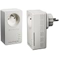 Netgear - XAVB1601-100FRS - Pack de 2 adaptateurs CPL Ethernet Powerline 200 Mbit/s Nano avec prise femelle integr�e - Homeplug AV