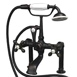 American Bath Factory F1-1116-OC-F9-9400-MX-OC F1-1116 Deck Mount Bathtub Faucet, Metal Cross Handle