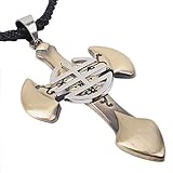 Modern Fantasy Stainless Steel Silver and Gold Cross Pendant Necklace