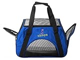 ZAMPA Soft-Sided Kennel, For Small Size Puppies & Cat's Carrier. With 2 Openings + Shoulder Strap Great For Travel. Foldable & Space-Free - Blue