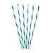 Dakoufish 12 Piece 9 Inch Reusable Plastic Thick Drinking Straws BPA Free Mason Jar Straws Big Stripe 10 Colors (teal)