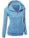 Xpril Women's Basic Long Sleeve Zip Up Hoodie in Colors