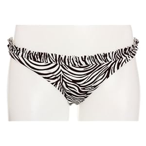 BCBGMAXAZRIA Ladies Chestnut Zebra Ruffle Bikini Bottom