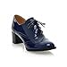 Carol Shoes Casual Women's Lace-up Fashion Chunky Middle Heel Oxfords Shoes