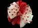 Sports Team Hair Bow - Bulldog - Red/White