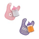 Disappearing Milk and Juice Bottle Set with Two Bibs for Baby Dolls