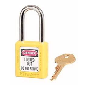 Master Lock 410KAW17YLW2KEY Safety Series Padlock for Lockout/Tagout Applications, Yellow