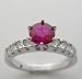 14k White Gold Ring Genuine Ruby 0.88 Ct, And Diamond Ring