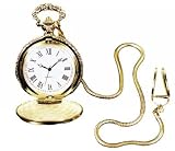 Pocket Watch with Golden Color Chain Costume Jewelry