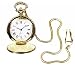 Pocket Watch with Golden Color Chain Costume Jewelry