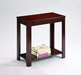 Pierce Espresso Chairside Table . Small Storage End Table
