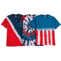 Tie Dye Mania Adult Patriotic Tie-Dyed T-Shirts in Flag, Swirl or Diver Patterns