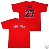 CARLTON FISK Boston Red Sox (100% Cotton) ADULT T-SHIRT with Name & Number