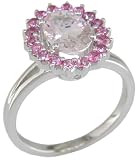 14KW Morganite, Pink Sapphire & Diamond Ring