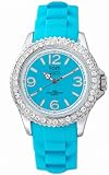 TOM WATCH Ladies wrist watch with crystals CRYSTAL 44 mm Ocean Turquoise, Size XL (133-21)