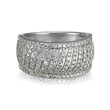 14k White Gold Striated Diamond Ring (.92 ct.tw. H/I color, SI1/SI2 clarity)