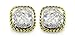 2-tone Designer-Inspired Earrings w/White CZ &