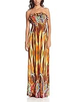 Aftershock Vestido Largo (Naranja / Marrón)