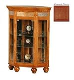 Coastal 62728PLCC Corner Console Curio - Concord Cherry