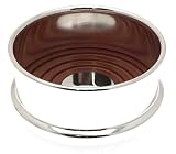 Silver plated bottle coaster with wooden base