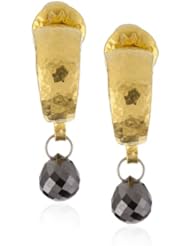 GURHAN "Dark Mist" Single Black Diamond Briolette Hoop Earrings