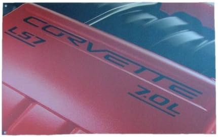 Corvette Sign with Digital Print of a C6 Z06 7.0L Engine on Aluminum