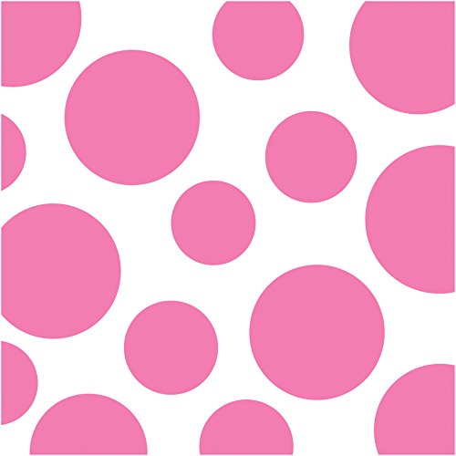 Creative Converting Polka Dots and Chevron Lunch Napkins, 16 Ct, 6.5", Candy Pink