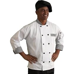Uncommon Threads Poly/Cotton Twill Custom Trim Chef Coat