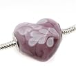 Murano Style Glass Lampwork Lilac Swirl Heart Bead Fits Pandora 20mm (1)