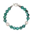 Southwestern Faceted Turquoise Beaded Bracelet with Sterling Silver Accent Beads, 8" Length, #7567