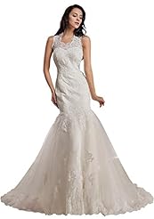 Bateau Neck Lace Mermaid Taffeta  Dress