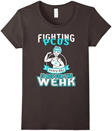 Women's Pcos Awareness T Shirt - Fighting Pcos Awareness  XL Asphalt