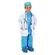 Blue Junior Physician Outfit with Lab Coat and Scrub Set, Size 2/3