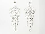 Victorian Gothic Design Clear Crystal Rhinestone Chandelier Dangle Drop Earrings