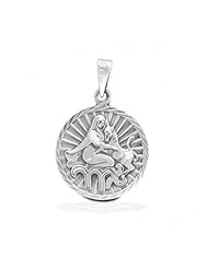 Bling Jewelry Sterling Silver Zodiac Virgo Large Medallion Pendant