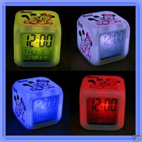 Minnie Mouse Alarm Clock w/ Soothing Glow LED Lights And Thermometer