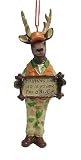 5 Humorous Camouflage Hunting Deer With Plaque Christmas Ornament