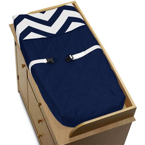 Zig Zag Navy and White Chevron Baby Changing Pad Cover