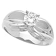 14K White Gold Diamond Solitaire Engagement Ring - 0.50 Ct.