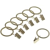 Levolor A58720743 Classic Clip Rings for Rods up to 1-Inch Diameter, Burnished Brass, 7-Pack
