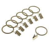 Levolor Classic Clip Rings, Set of 7, Burnished Brass, Use With Rods Up To 1-Inch Diameter
