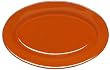 Terracotta Glazed Pottery Brown Red Clay Large Oval Platter 18.5"L 12"W