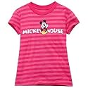 Disney Organic Striped Mickey Mouse Tee for Girls