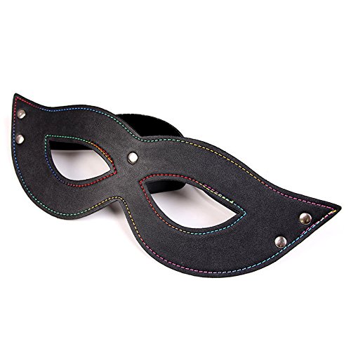 Davidsource Rivet Rainbow Thread Leather Face Mask Gay Pride Cosplay