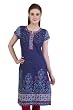 Meena Bindra Placement Print Kurta with Printed Border