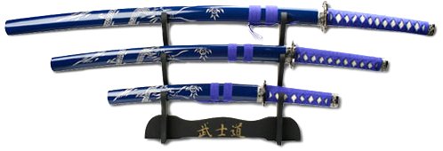 BladesUSA YK-58BLD4 Samurai Sword Set (3-Piece), 40.5-Inch